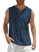 Valentin | Herren V-Ausschnitt Tank Top ärmellos – Marineblau