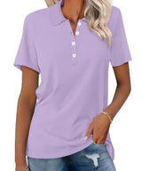 Valeria | Damen Kurzarm Poloshirt – Lila