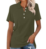 Valeria | Damen Kurzarm Poloshirt – Dunkelgrün