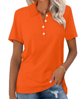 Valeria | Damen Kurzarm Poloshirt – Orange
