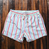 Gestreifte Herren Badeshorts - Modisch und bequem – Rot - Blau