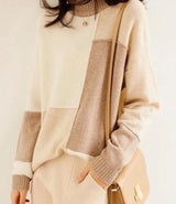 Farbblock Damen Pullover – Khaki