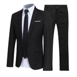 Herren-Anzug im Zweiteiligen Set | schlanke Silhouettenform – Schwarz