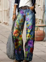 Olivette - Hochwertige Baumwoll-Twill-Denim-Hose – Multicolor