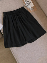 Klassische Baumwollshorts mit elastischem Bund – Schwarz