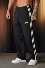 Bryan - Herren Sporthose mit Doppelstreifen-Print – Schwarz