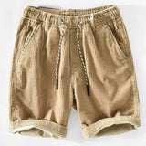 Anneliis – Cord Shorts Mit Elastischem Bund – Khaki