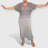 Alma | Sommerkleid-Set für Damen – Grau