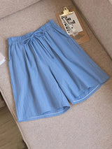 Klassische Baumwollshorts mit elastischem Bund – Blau