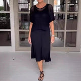 Wenky - Elegantes 2-Teiliges Kleid – Schwarz
