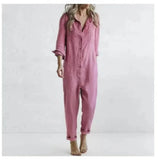 Serah – Leinen-Overall – Rosa