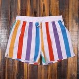 Gestreifte Herren Badeshorts - Modisch und bequem – Regenbogen