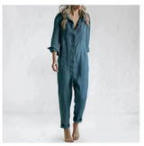 Serah – Leinen-Overall – Blau