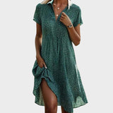 Else - Gepunktetes Midikleid – Grün