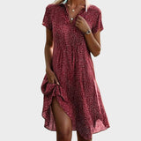 Else - Gepunktetes Midikleid – Rot