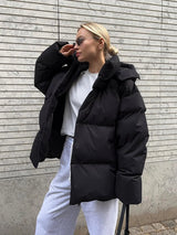 Mollie – stilvolle, lässige damen-pufferjacke – Schwarz