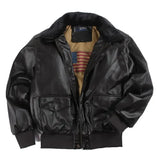 Winterliche vintage-motorradjacke aus leder – alwin – Schwarz