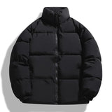 Herrenwinterjacke mit Steppstruktur | Kapuzenform – Schwarz