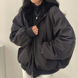 Brista - bequeme ubergrößen damen-winterjacke – Schwarz
