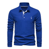Langärmliges Poloshirt für Herren – Blau