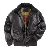 Winterliche vintage-motorradjacke aus leder – alwin – Braun
