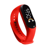 Jayline 3Bar Wasserfeste Digitaluhr Mit Silikonband, Ovales Gehäuse, Robuste Konstruktion – Rot
