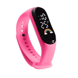 Jayline 3Bar Wasserfeste Digitaluhr Mit Silikonband, Ovales Gehäuse, Robuste Konstruktion – Rosa