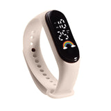 Jayline 3Bar Wasserfeste Digitaluhr Mit Silikonband, Ovales Gehäuse, Robuste Konstruktion – Weiß