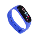 Daphne - 3 Bar Wasserdichte Digitaluhr Mit Robustem Silikonarmband, Ovalem Gehäuse, 45mm Zifferblatt – Tiefblau