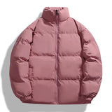 Herrenwinterjacke mit Steppstruktur | Kapuzenform – Rosa