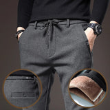 Norton - Männer Winter Fleece Warme Casual Hosen – Grau