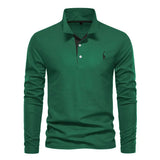 Klassiek Heren Poloshirt met Lange Mouwen - Felix – Grün