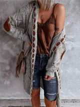 Matilda – langarm-cardigan im vintage-stil – Grau