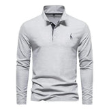 Langärmliges Poloshirt für Herren – Grau