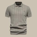 Valentin Strick-Poloshirt mit Knopfleiste – Khaki