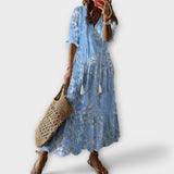 Bettina - Bohemian Maxi Dress – Hellblau
