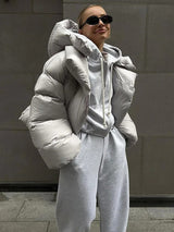 Mollie – stilvolle, lässige damen-pufferjacke – Silber