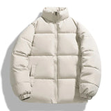Herrenwinterjacke mit Steppstruktur | Kapuzenform – Helles Khaki