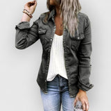 Catia | Premium Jeansjacke – Schwarz