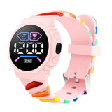 Sportliche Uhr Digital Samuel – Wasserdicht, 3 Bar, Silikonarmband, Männer, Langlebig – Rosa