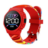 Sportliche Uhr Digital Samuel – Wasserdicht, 3 Bar, Silikonarmband, Männer, Langlebig – Rot