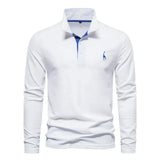 Klassiek Heren Poloshirt met Lange Mouwen - Felix – Weiß