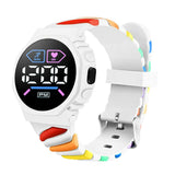 Sportliche Uhr Digital Samuel – Wasserdicht, 3 Bar, Silikonarmband, Männer, Langlebig – Weiß
