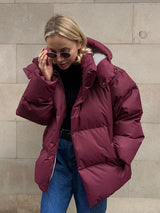 Mollie – stilvolle, lässige damen-pufferjacke – Rot