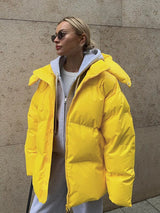 Mollie – stilvolle, lässige damen-pufferjacke – Gelb