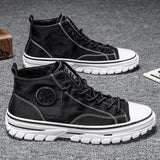 Trendy Urban Canvas Sneakers für Herren - Viktor – Schwarz