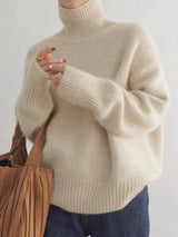 Milensa - Rollkragenpullover aus Merinowolle, warm und bequem – Beige