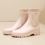 Gesteppte Schlupfgummistiefel für Damen | Perfekt für Outdoor-Aktivitäten – Beige