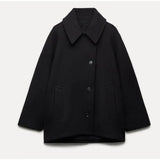 Oversized Stilvolle Damenjacke - Amara – Schwarz