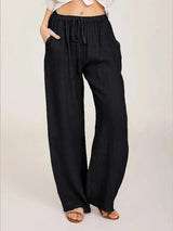 Vivienne | Baumwoll-Leinen-Hose – Schwarz